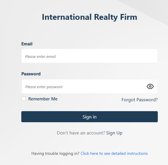 Login Page Screenshot