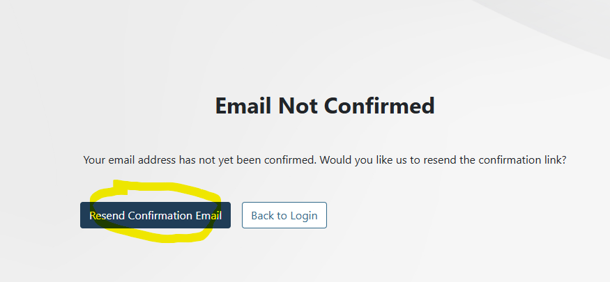 Email Confirmation Prompt Screenshot